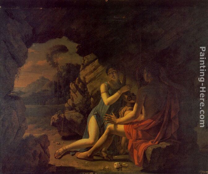 Sappho et Phaon Chantant Leurs Amours Dans Une Grotte painting - Martin Drolling Sappho et Phaon Chantant Leurs Amours Dans Une Grotte art painting